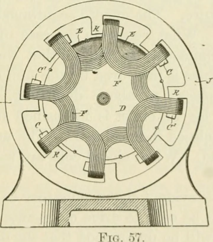 An illustration from The inventions : researches and writing of Nikola Tesla, with special reference to his work in polyphase currents and high potential lighting, 1894, leaf 88