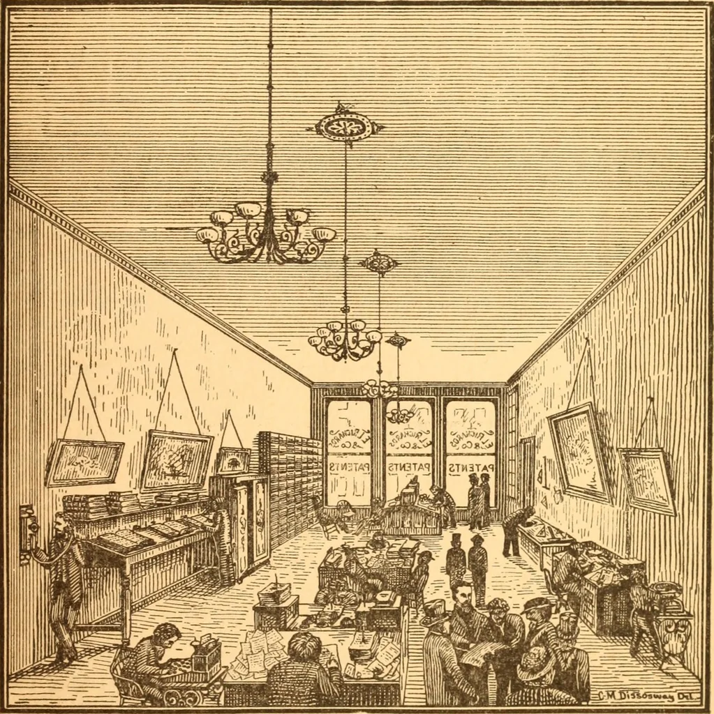 An illustration from The inventors' hand-book, containing full information in regard to securing and selling patents, both foreign and domestic, 1882, leaf 2
