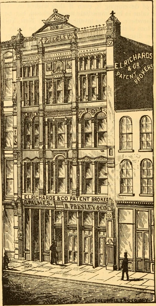 An illustration from The inventors' hand-book, containing full information in regard to securing and selling patents, both foreign and domestic, 1882, leaf 35