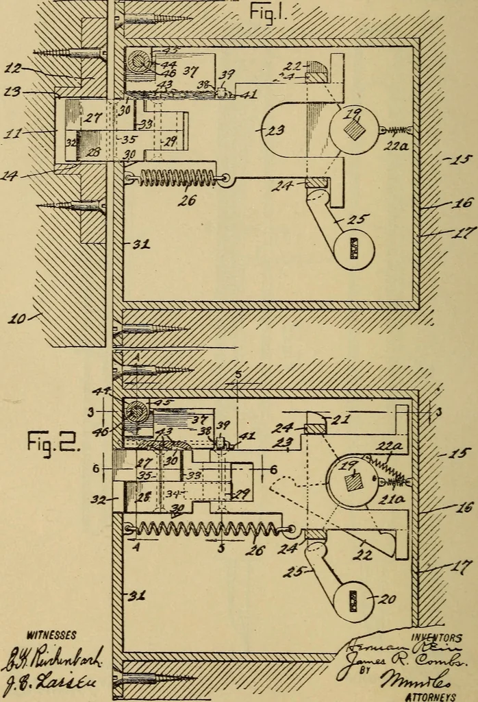 An illustration from Inventor's manual, how to work a patent to make it pay; a guide for inventors, in perfecting their inventions, taking out their patents, and disposing of them, and cautions as to pitfalls for the unwary, 1918, leaf 151
