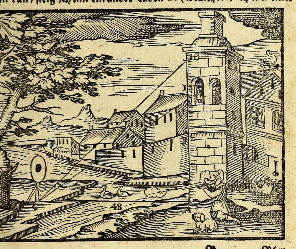 An illustration from Inventum P. Apiani. : Das ist, Beschreibung eines geometrische[n] Instruments, durch welches one alle Rechnung gar behend vnd leichtlich, allerlen höche, weitte, tieffe vnd braite, auch allerley Fläschen oder ebnen Innhalt, abgemessen, vnd andere mehe nutzliche Sachen erkundiget werden., 1616, leaf 29