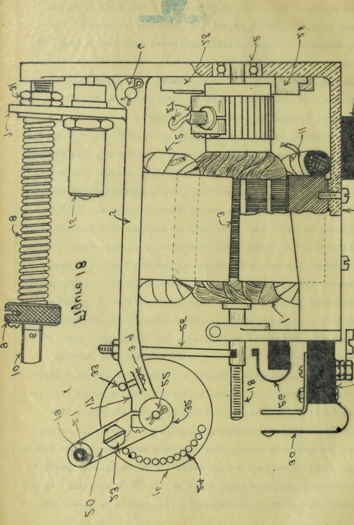 An illustration from Investigation of inverse time limit overload relays, 1915, leaf 57