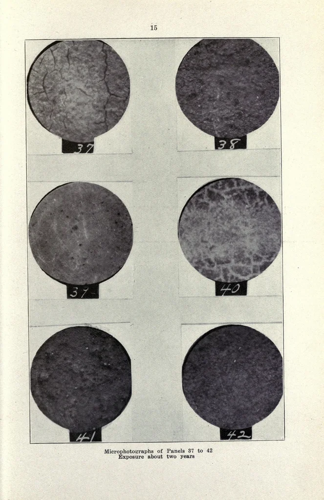 An illustration from An investigation of the protective values of structural steel paints, 1919, leaf 19