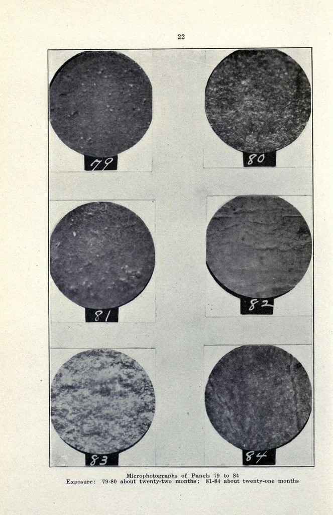 An illustration from An investigation of the protective values of structural steel paints, 1919, leaf 26