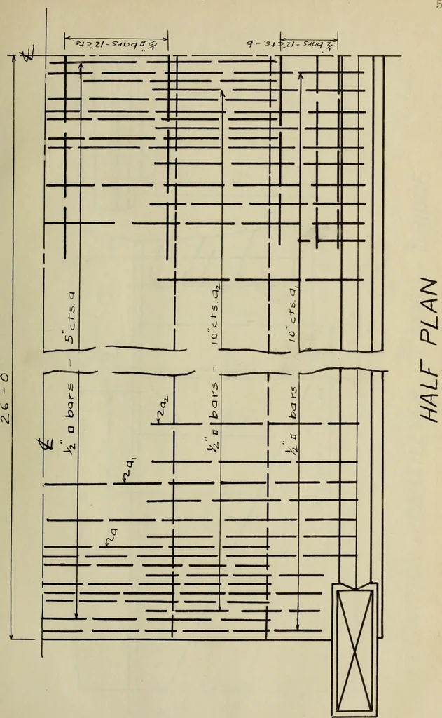 An illustration from The investigation of a reinforced concrete deck girder highway bridge, 1914, leaf 18