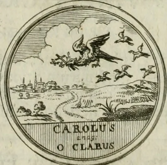 An illustration from Invictissimo, gloriosissimo, potentissimoque, Romanorum Imperatori Carolo Sexto et Regi Hispaniae III. Duci Brabantiae IV. 11. Octobris 1717. Inaugurato Bruxellis. Applausus chronographicus, 1717, leaf 11
