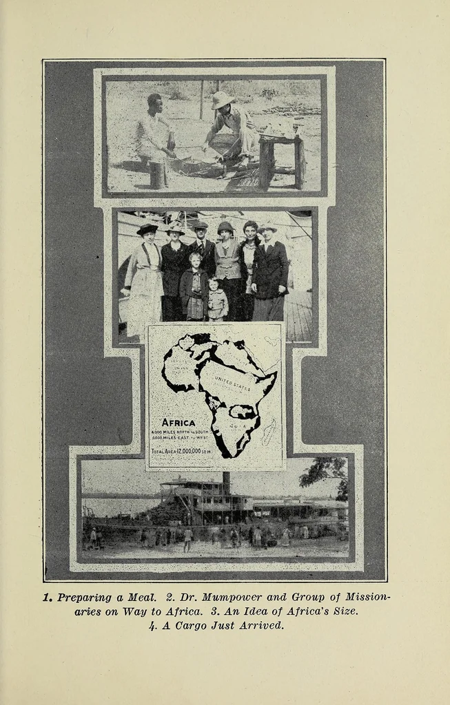 An illustration from In Wembo-Nyama's land, a story of the thrilling experiences in establishing the Methodist mission among the Atetela, 1921, leaf 181