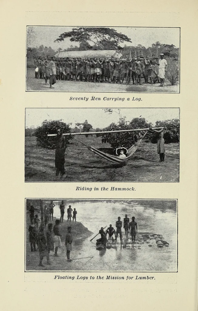 An illustration from In Wembo-Nyama's land, a story of the thrilling experiences in establishing the Methodist mission among the Atetela, 1921, leaf 62