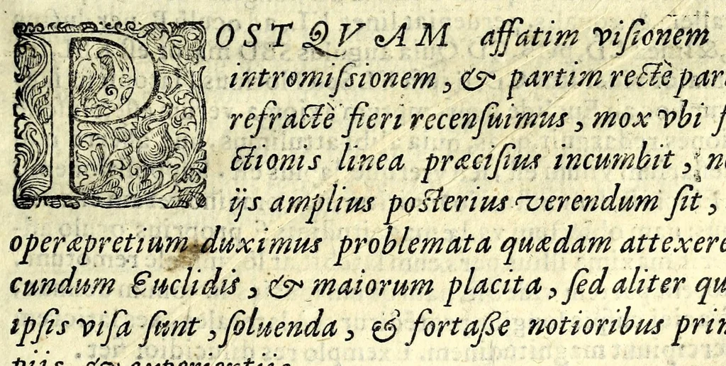 An illustration from Ioan. Baptistae Portae neap. De refractione optices parte, libri nouem, 1593, leaf 113