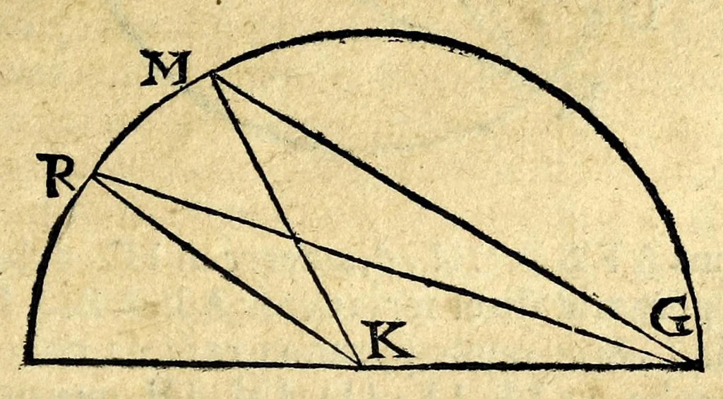 An illustration from Ioan. Baptistae Portae neap. De refractione optices parte, libri nouem, 1593, leaf 213
