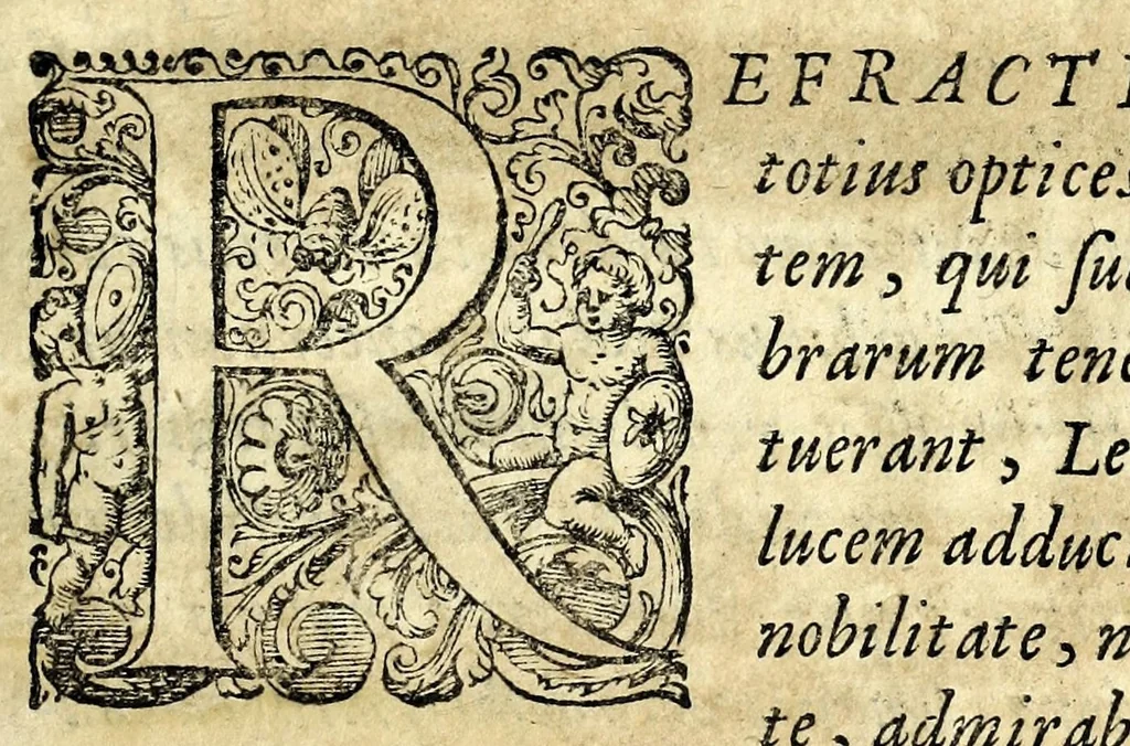 An illustration from Ioan. Baptistae Portae neap. De refractione optices parte, libri nouem, 1593, leaf 9