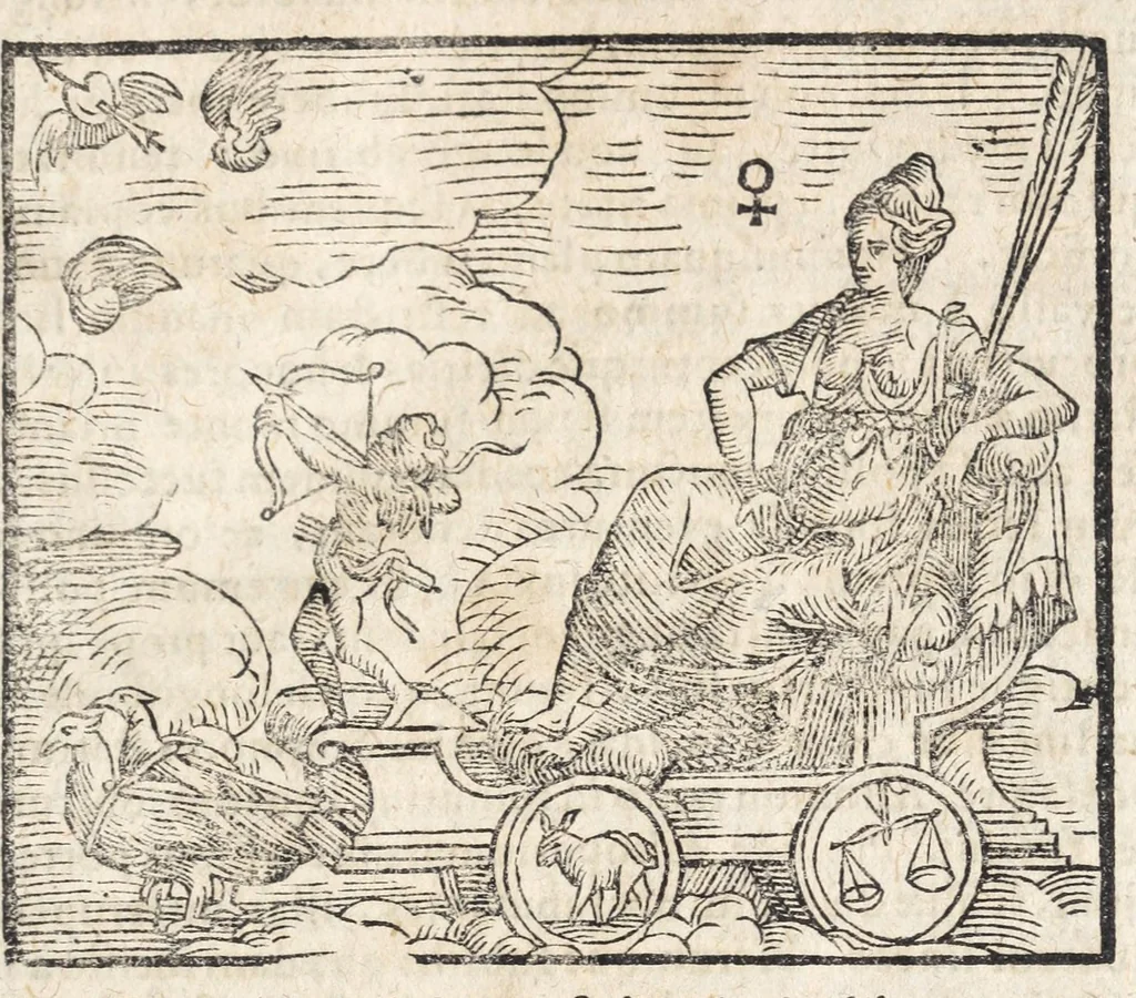 An illustration from Ioannis ab Indagine Introductiones apotelesmaticae in physiognomiam, complexiones hominum, astrologiam naturalem, naturas planetarum : cum periaxiomatibus de faciebus signorum et canonibus de aegritudinibus hominum : omnia nusquam fere eiusmodi tractata compendio .., 1630, leaf 55