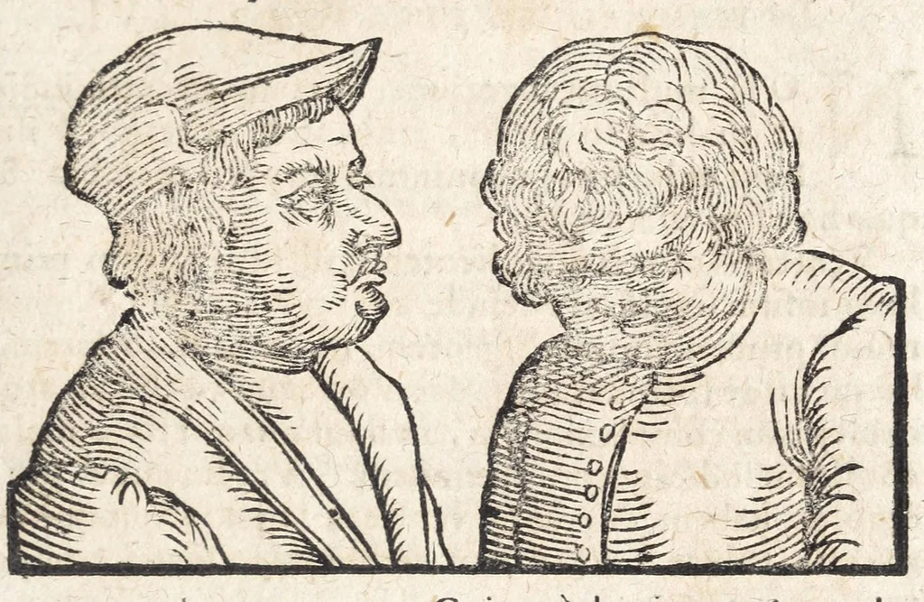 An illustration from Ioannis ab Indagine Introductiones apotelesmaticae in physiognomiam, complexiones hominum, astrologiam naturalem, naturas planetarum : cum periaxiomatibus de faciebus signorum et canonibus de aegritudinibus hominum : omnia nusquam fere eiusmodi tractata compendio .., 1630, leaf 99