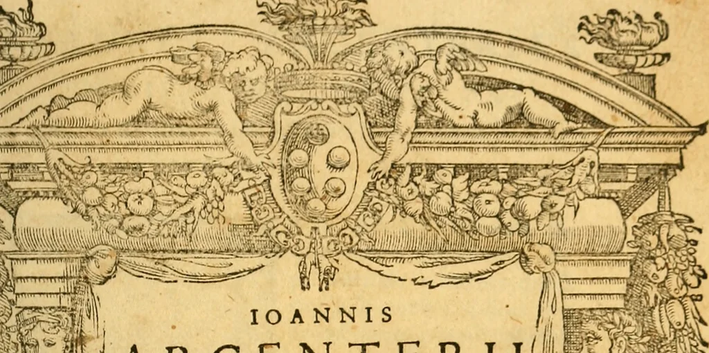 An illustration from Ioannis Argenterii medici De somno et vigilia libri duo : in quibus continentur duae tractationes de calido nativo, et de spiritibus : omnia non solum medicis, sed etiam universis bonarum artium studiosis utilia, & jucunda, atque aliter explicata, quam hactenus fuerint ab aliis tradita, 1556, leaf 4