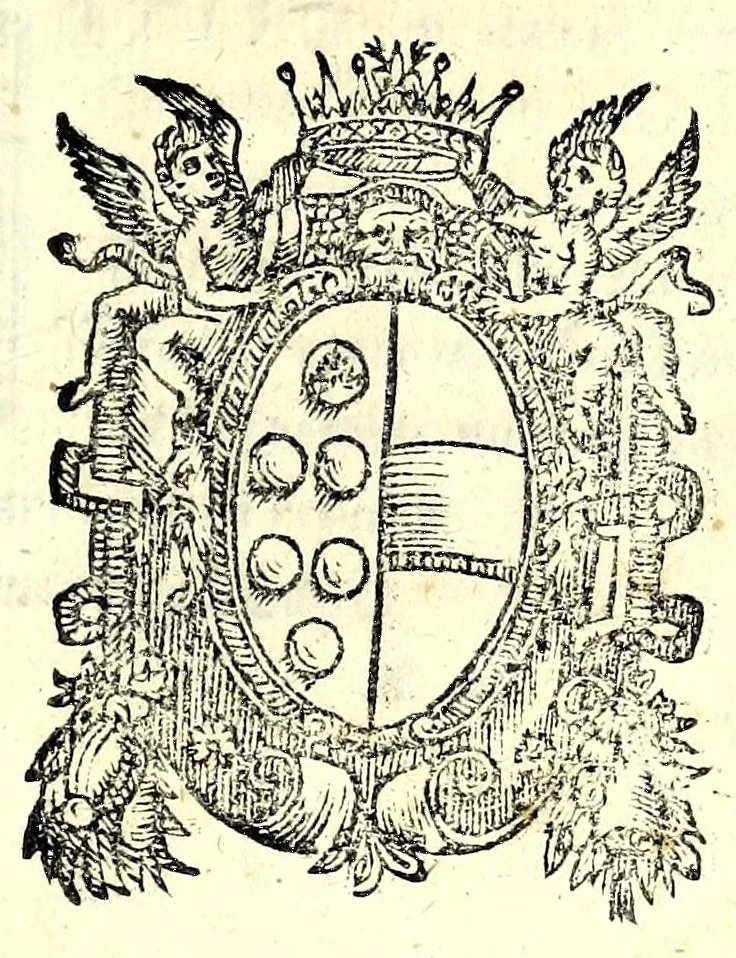 An illustration from Ioannis Baptistae Pinelli Genvensis, In nuptias serenissimorvm hetrvriae principvm, Cosmi Medices, et Mariae Magdalenae Avstriacae, Odae III, 1608, leaf 3