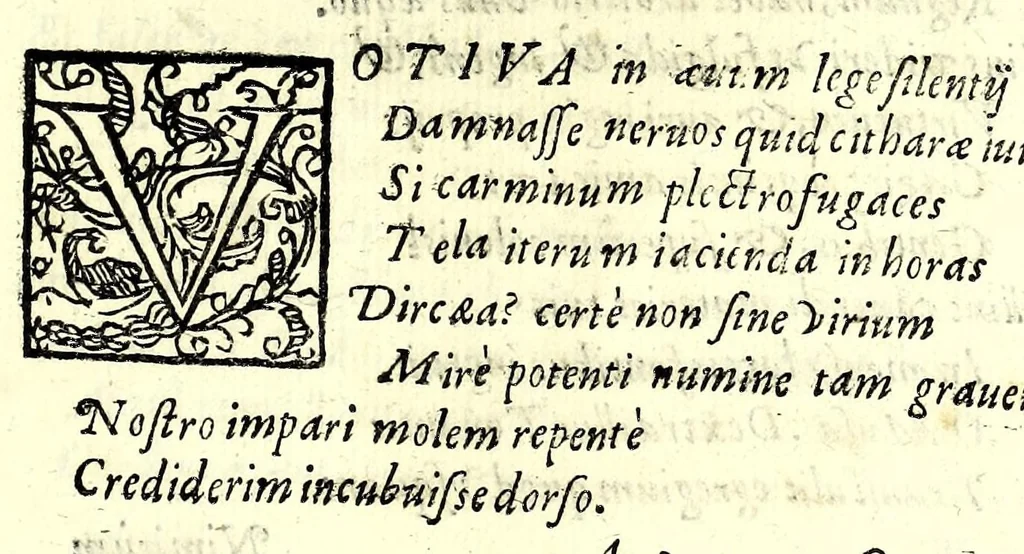 An illustration from Ioannis Baptistae Pinelli Genvensis, In nuptias serenissimorvm hetrvriae principvm, Cosmi Medices, et Mariae Magdalenae Avstriacae, Odae III, 1608, leaf 5