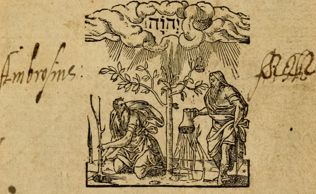 An illustration from Ioannis Calvini commentarii integri in Acta apostolorum, 1564, leaf 6