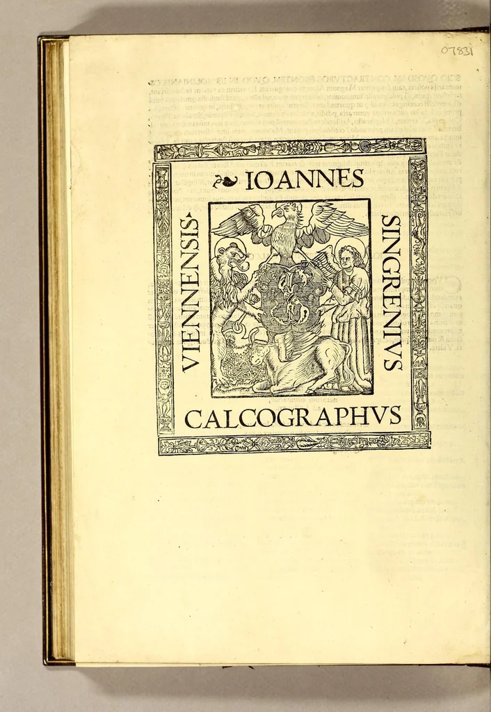 An illustration from Ioannis Camertis Minoritani, artium, et sacrae theologiae doctoris, In .C. Iulii Solini Polyistora enarrationes. : Additus eiusdem Camertis index, tum literarum ordine, tum rerum notabiliu[m] copia, perco[m]modus studiosis, 1520, leaf 408