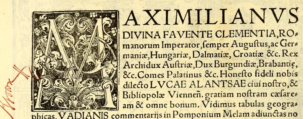 An illustration from Ioannis Camertis Minoritani, artium, et sacrae theologiae doctoris, In .C. Iulii Solini Polyistora enarrationes. : Additus eiusdem Camertis index, tum literarum ordine, tum rerum notabiliu[m] copia, perco[m]modus studiosis, 1520, leaf 8