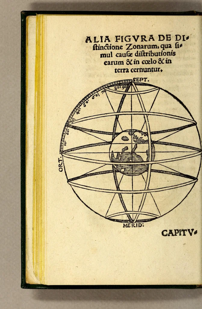 An illustration from Ioannis de Sacrobusto libellus de sphæra. : accessit eiusdem autoris computus ecclesiasticus, et alia quædam in studiosorum gratiam edita. : cum præfatione Philippi Melanthonis, 1549, leaf 60