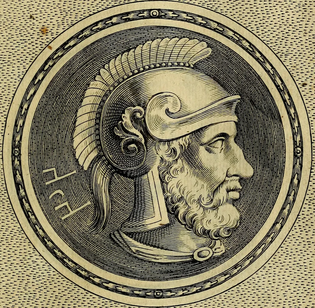 An illustration from Ioannis Fabri Bambergensis ... In imagines illvstrivm ex Fvlvii Vrsini Bibliotheca, 1606, leaf 128