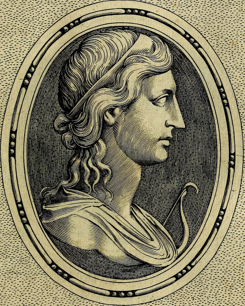 An illustration from Ioannis Fabri Bambergensis ... In imagines illvstrivm ex Fvlvii Vrsini Bibliotheca, 1606, leaf 202