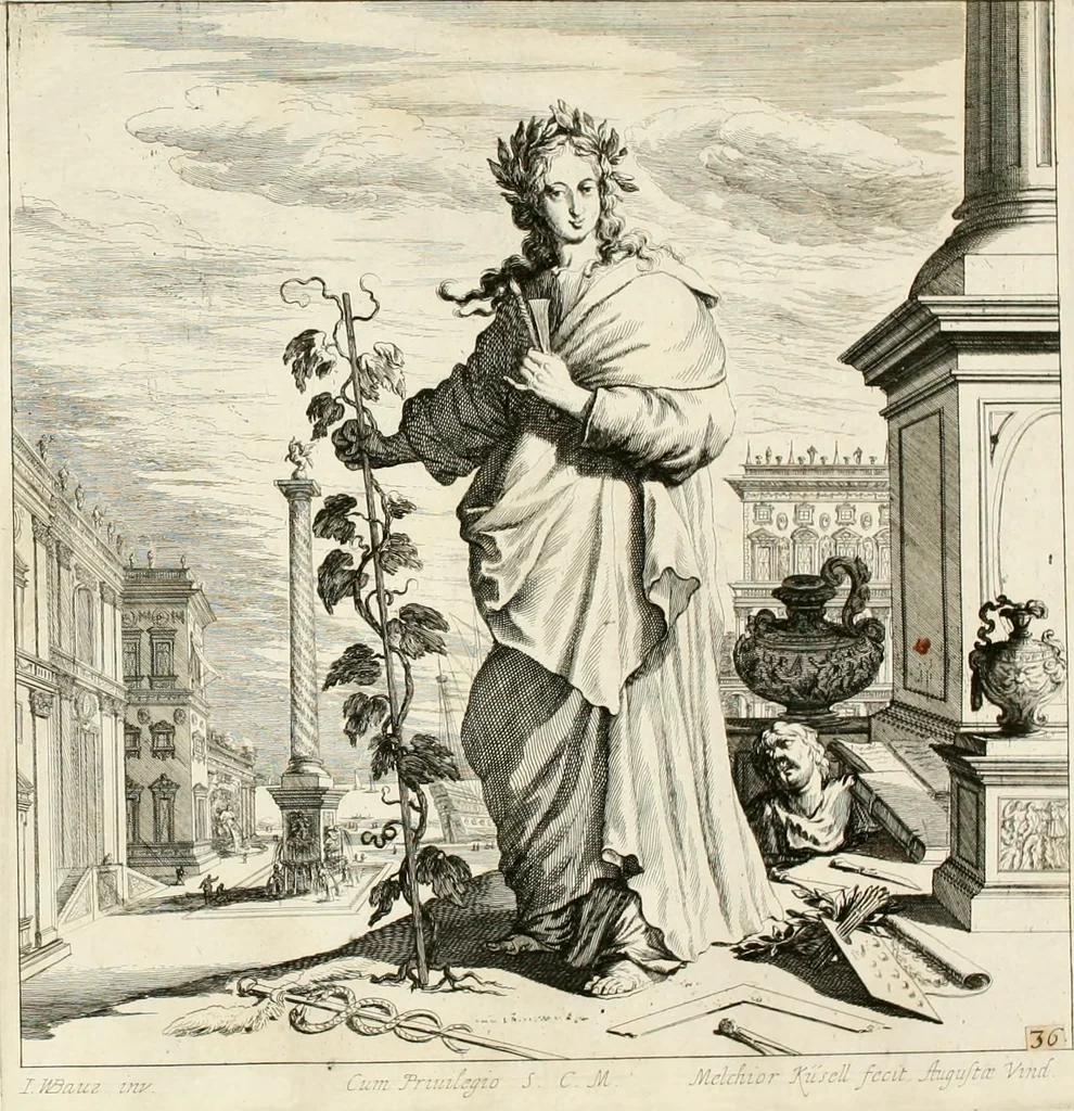 An illustration from Ioannis Guilielmi Baurn Iconographia : complectens In se passionem, miracula, vitam Christi universam : nec non, prospectus rarissimorum portuum, palatiorum, hortorum, historiarum, aliarumq[ue] rerum, quae per Italiam spectatu sunt dignae, 1671, leaf 100