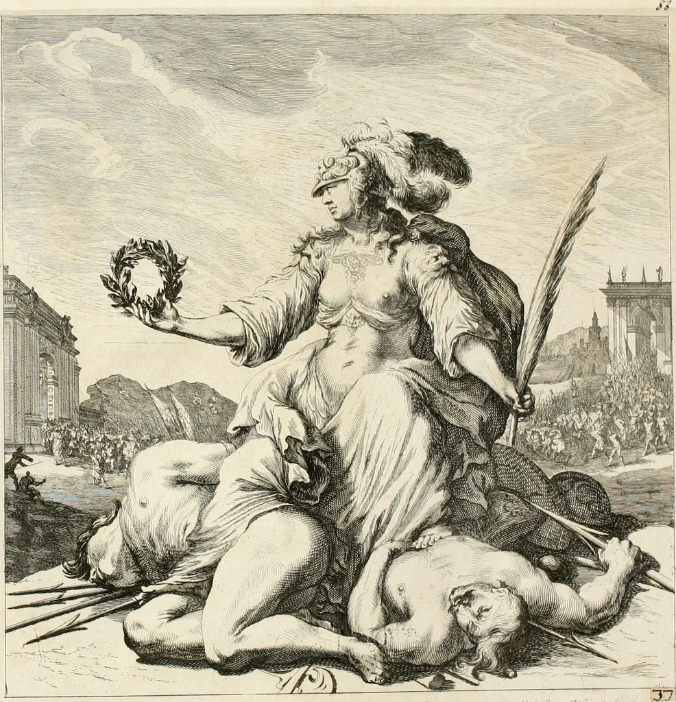 An illustration from Ioannis Guilielmi Baurn Iconographia : complectens In se passionem, miracula, vitam Christi universam : nec non, prospectus rarissimorum portuum, palatiorum, hortorum, historiarum, aliarumq[ue] rerum, quae per Italiam spectatu sunt dignae, 1671, leaf 101