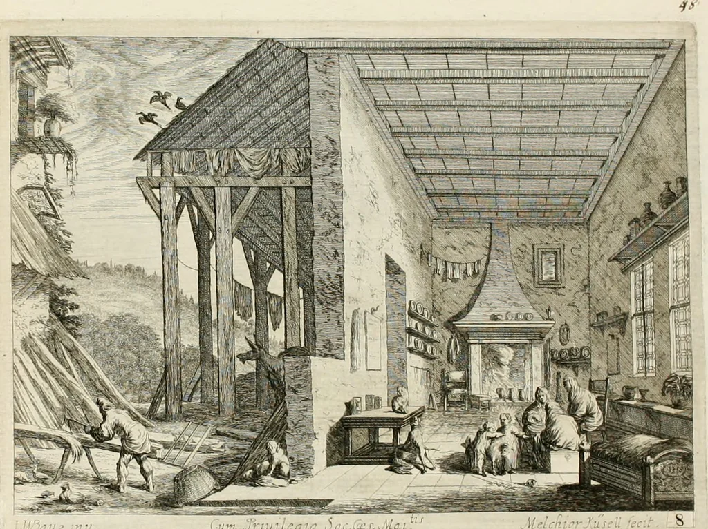 An illustration from Ioannis Guilielmi Baurn Iconographia : complectens In se passionem, miracula, vitam Christi universam : nec non, prospectus rarissimorum portuum, palatiorum, hortorum, historiarum, aliarumq[ue] rerum, quae per Italiam spectatu sunt dignae, 1671, leaf 57