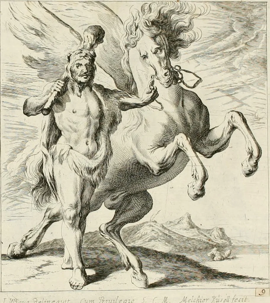 An illustration from Ioannis Guilielmi Baurn Iconographia : complectens In se passionem, miracula, vitam Christi universam : nec non, prospectus rarissimorum portuum, palatiorum, hortorum, historiarum, aliarumq[ue] rerum, quae per Italiam spectatu sunt dignae, 1671, leaf 73