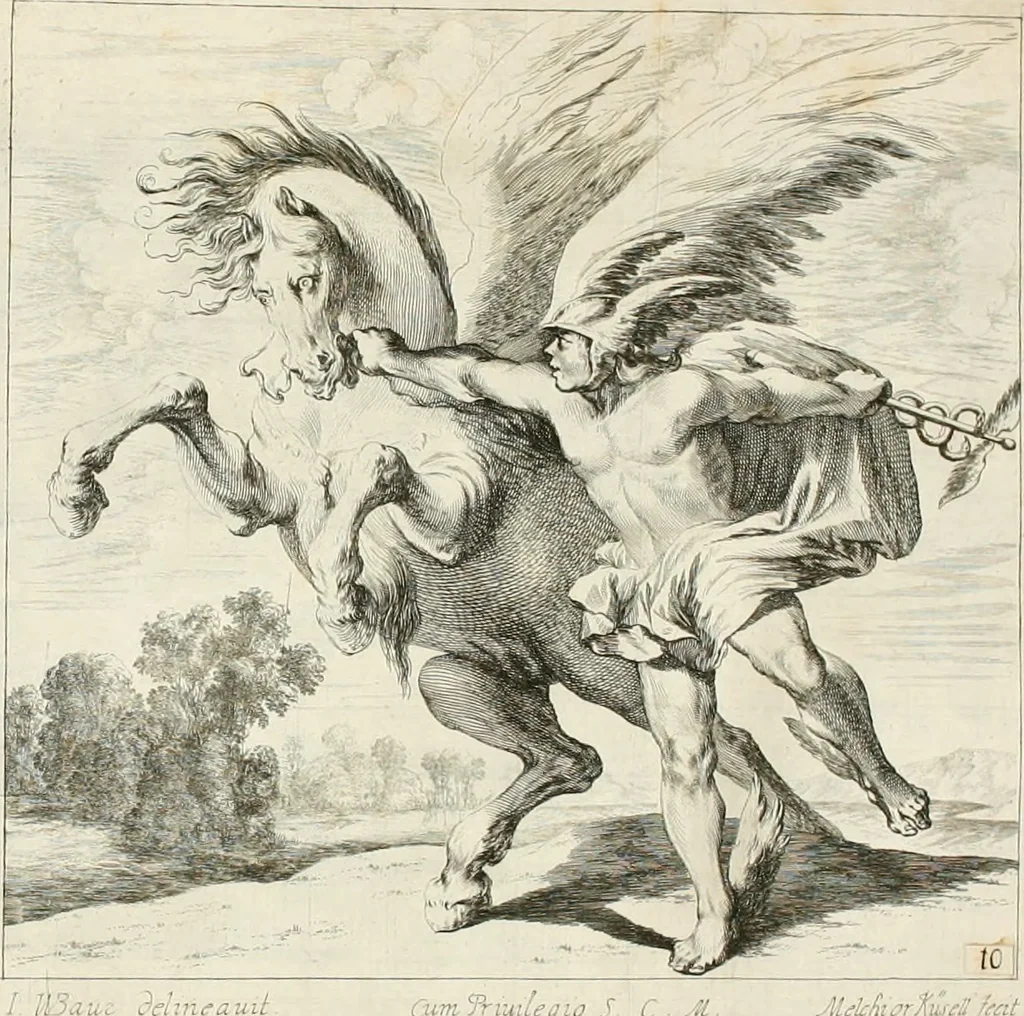 An illustration from Ioannis Guilielmi Baurn Iconographia : complectens In se passionem, miracula, vitam Christi universam : nec non, prospectus rarissimorum portuum, palatiorum, hortorum, historiarum, aliarumq[ue] rerum, quae per Italiam spectatu sunt dignae, 1671, leaf 74