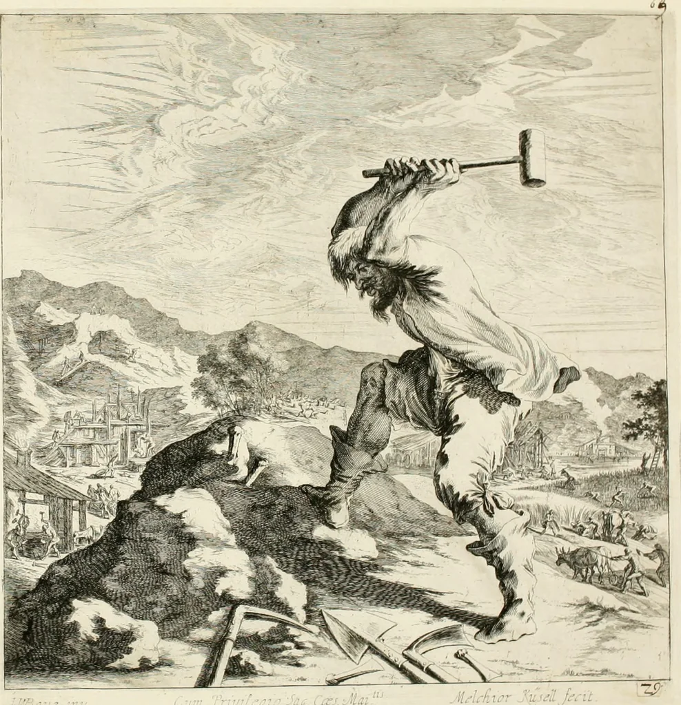 An illustration from Ioannis Guilielmi Baurn Iconographia : complectens In se passionem, miracula, vitam Christi universam : nec non, prospectus rarissimorum portuum, palatiorum, hortorum, historiarum, aliarumq[ue] rerum, quae per Italiam spectatu sunt dignae, 1671, leaf 82