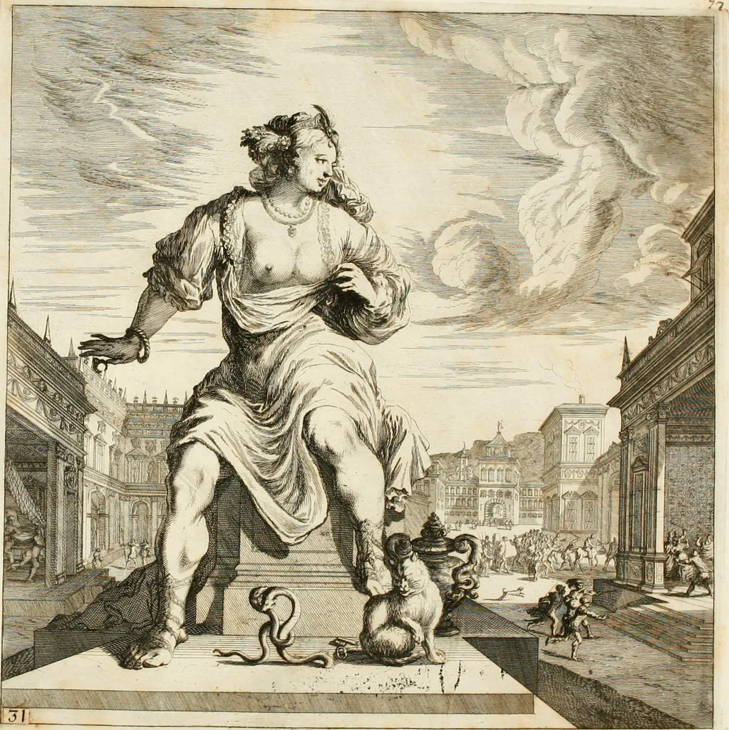 An illustration from Ioannis Guilielmi Baurn Iconographia : complectens In se passionem, miracula, vitam Christi universam : nec non, prospectus rarissimorum portuum, palatiorum, hortorum, historiarum, aliarumq[ue] rerum, quae per Italiam spectatu sunt dignae, 1671, leaf 85