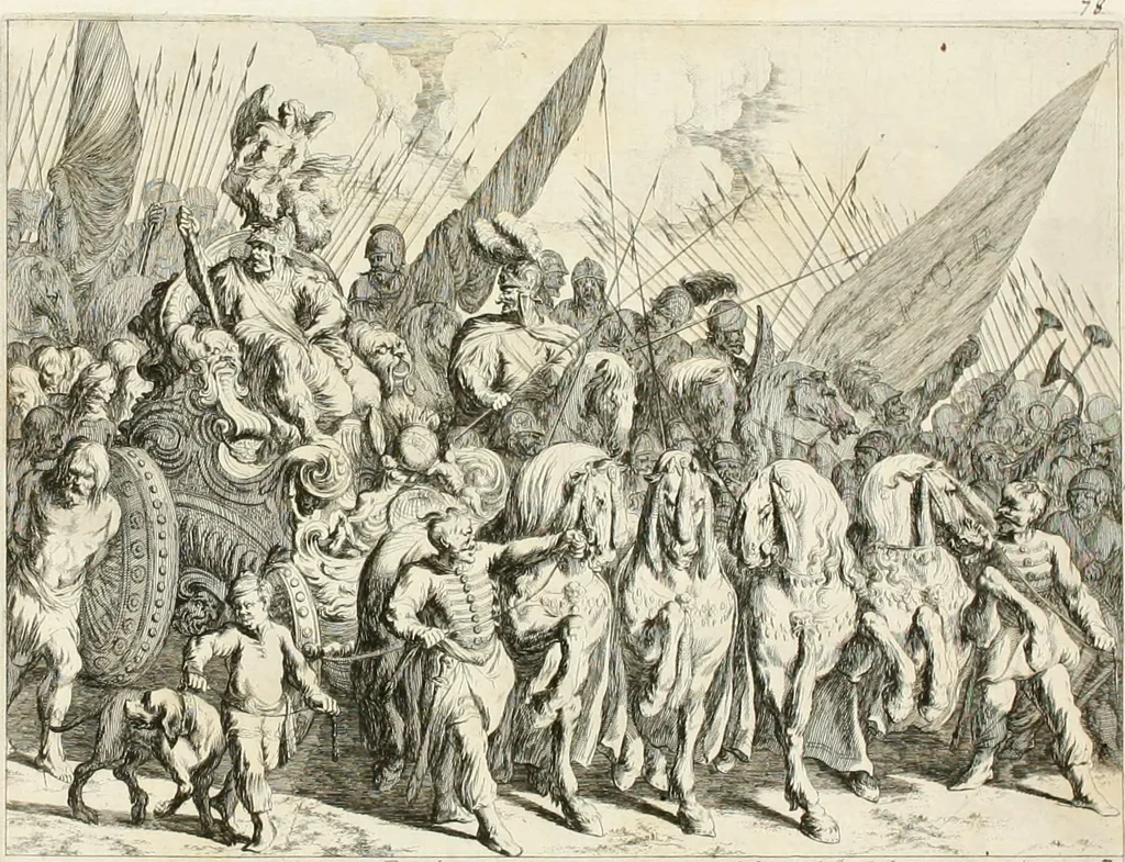 An illustration from Ioannis Guilielmi Baurn Iconographia : complectens In se passionem, miracula, vitam Christi universam : nec non, prospectus rarissimorum portuum, palatiorum, hortorum, historiarum, aliarumq[ue] rerum, quae per Italiam spectatu sunt dignae, 1671, leaf 91