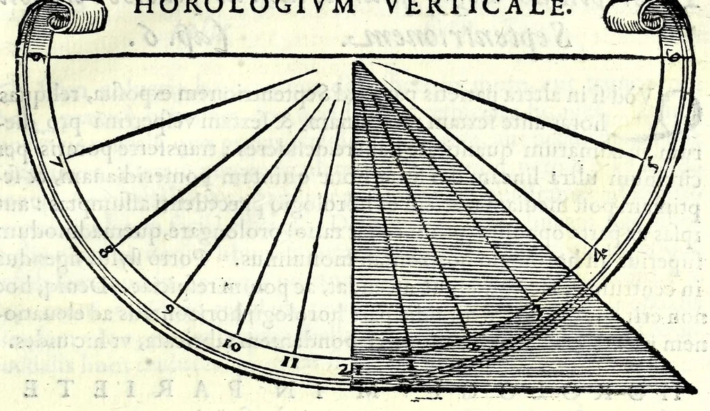 An illustration from Ioannis Padvanii Veronensis Opvs de compositione et vsv multiformium horologiorum solarium pro diuersis mundi regionibus : idq[ue] vbique locorum tam in superficie plana horizontali, quam murali quorsumcumq[ue] exposita sit, pertractans : nvper brevissimis ac facillimis doctrinis ab eo excogitatis luculenter traditum, 1570, leaf 25
