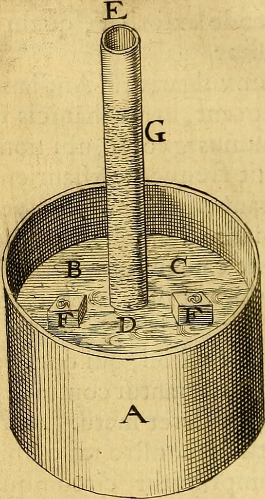 An illustration from Ioannis Pecqueti ... Experimenta nova anatomica : quibus incognitum hactenus chyli receptaculum, & ab eo per thoracem in ramos usque subclavios vasa lactea deteguntur : issertatio anatomica de circulatione sanguinis et chyli motu, 1654, leaf 83