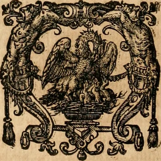 An illustration from Ioannis Pierii Valeriani Bellvnensis Hieroglyphica, sive, De sacris Ægyptiorvm aliarumq gentium literis commentariorum libri LVIII : cum duobus alijs ab eruditissimo viro annexis : accesserunt loco auctarij, Hieroglyphicorum collectanea, ex veteribus & recentioribus auctoribus descripta, & in sex libros digesta : Horapollinis item hieroglyphicorum libri duo, ex postrema Dauidis Hschelij correctione : prætereà eiusdem Pierij declamatiuncula pro barbis sacerdotum, & reliqua opuscula siue poemata omnia, 1614, leaf 15