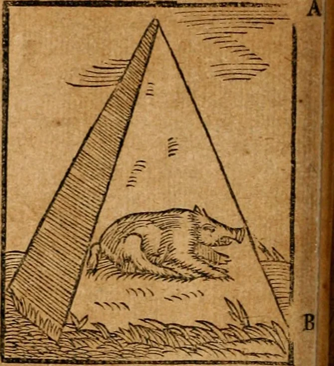 An illustration from Ioannis Pierii Valeriani Bellvnensis Hieroglyphica, sive, De sacris Ægyptiorvm aliarumq gentium literis commentariorum libri LVIII : cum duobus alijs ab eruditissimo viro annexis : accesserunt loco auctarij, Hieroglyphicorum collectanea, ex veteribus & recentioribus auctoribus descripta, & in sex libros digesta : Horapollinis item hieroglyphicorum libri duo, ex postrema Dauidis Hschelij correctione : prætereà eiusdem Pierij declamatiuncula pro barbis sacerdotum, & reliqua opuscula siue poemata omnia, 1614, leaf 167