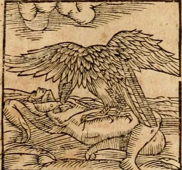 An illustration from Ioannis Pierii Valeriani Bellvnensis Hieroglyphica, sive, De sacris Ægyptiorvm aliarumq gentium literis commentariorum libri LVIII : cum duobus alijs ab eruditissimo viro annexis : accesserunt loco auctarij, Hieroglyphicorum collectanea, ex veteribus & recentioribus auctoribus descripta, & in sex libros digesta : Horapollinis item hieroglyphicorum libri duo, ex postrema Dauidis Hschelij correctione : prætereà eiusdem Pierij declamatiuncula pro barbis sacerdotum, & reliqua opuscula siue poemata omnia, 1614, leaf 282