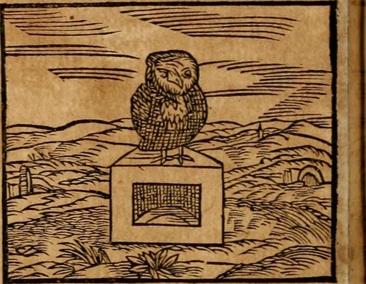 An illustration from Ioannis Pierii Valeriani Bellvnensis Hieroglyphica, sive, De sacris Ægyptiorvm aliarumq gentium literis commentariorum libri LVIII : cum duobus alijs ab eruditissimo viro annexis : accesserunt loco auctarij, Hieroglyphicorum collectanea, ex veteribus & recentioribus auctoribus descripta, & in sex libros digesta : Horapollinis item hieroglyphicorum libri duo, ex postrema Dauidis Hschelij correctione : prætereà eiusdem Pierij declamatiuncula pro barbis sacerdotum, & reliqua opuscula siue poemata omnia, 1614, leaf 305