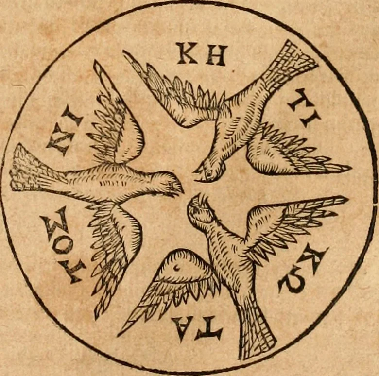 An illustration from Ioannis Pierii Valeriani Bellvnensis Hieroglyphica, sive, De sacris Ægyptiorvm aliarumq gentium literis commentariorum libri LVIII : cum duobus alijs ab eruditissimo viro annexis : accesserunt loco auctarij, Hieroglyphicorum collectanea, ex veteribus & recentioribus auctoribus descripta, & in sex libros digesta : Horapollinis item hieroglyphicorum libri duo, ex postrema Dauidis Hschelij correctione : prætereà eiusdem Pierij declamatiuncula pro barbis sacerdotum, & reliqua opuscula siue poemata omnia, 1614, leaf 320