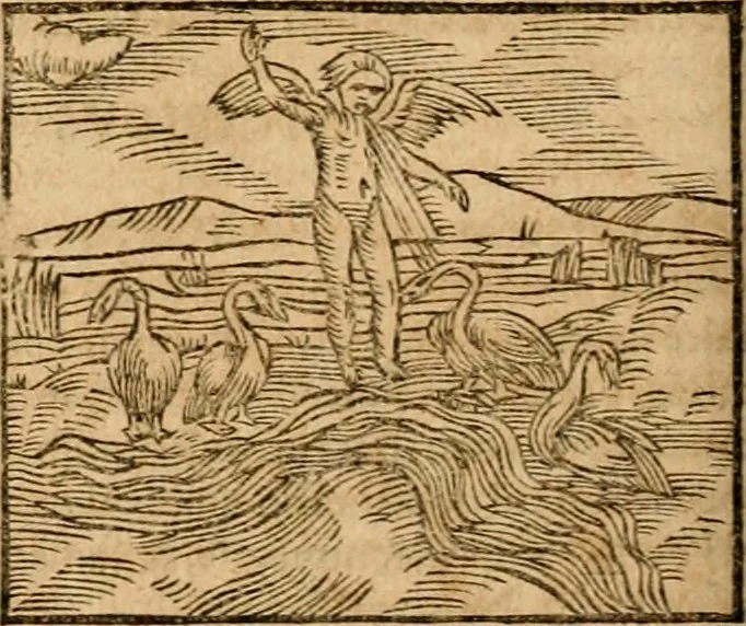 An illustration from Ioannis Pierii Valeriani Bellvnensis Hieroglyphica, sive, De sacris Ægyptiorvm aliarumq gentium literis commentariorum libri LVIII : cum duobus alijs ab eruditissimo viro annexis : accesserunt loco auctarij, Hieroglyphicorum collectanea, ex veteribus & recentioribus auctoribus descripta, & in sex libros digesta : Horapollinis item hieroglyphicorum libri duo, ex postrema Dauidis Hschelij correctione : prætereà eiusdem Pierij declamatiuncula pro barbis sacerdotum, & reliqua opuscula siue poemata omnia, 1614, leaf 337