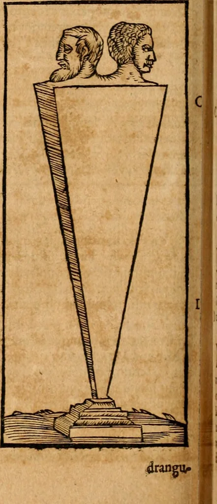 An illustration from Ioannis Pierii Valeriani Bellvnensis Hieroglyphica, sive, De sacris Ægyptiorvm aliarumq gentium literis commentariorum libri LVIII : cum duobus alijs ab eruditissimo viro annexis : accesserunt loco auctarij, Hieroglyphicorum collectanea, ex veteribus & recentioribus auctoribus descripta, & in sex libros digesta : Horapollinis item hieroglyphicorum libri duo, ex postrema Dauidis Hschelij correctione : prætereà eiusdem Pierij declamatiuncula pro barbis sacerdotum, & reliqua opuscula siue poemata omnia, 1614, leaf 445