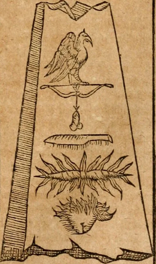 An illustration from Ioannis Pierii Valeriani Bellvnensis Hieroglyphica, sive, De sacris Ægyptiorvm aliarumq gentium literis commentariorum libri LVIII : cum duobus alijs ab eruditissimo viro annexis : accesserunt loco auctarij, Hieroglyphicorum collectanea, ex veteribus & recentioribus auctoribus descripta, & in sex libros digesta : Horapollinis item hieroglyphicorum libri duo, ex postrema Dauidis Hschelij correctione : prætereà eiusdem Pierij declamatiuncula pro barbis sacerdotum, & reliqua opuscula siue poemata omnia, 1614, leaf 476