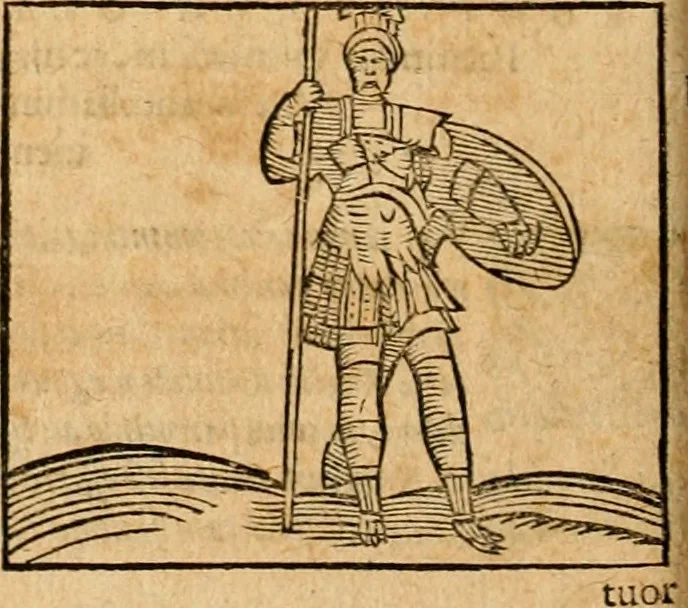 An illustration from Ioannis Pierii Valeriani Bellvnensis Hieroglyphica, sive, De sacris Ægyptiorvm aliarumq gentium literis commentariorum libri LVIII : cum duobus alijs ab eruditissimo viro annexis : accesserunt loco auctarij, Hieroglyphicorum collectanea, ex veteribus & recentioribus auctoribus descripta, & in sex libros digesta : Horapollinis item hieroglyphicorum libri duo, ex postrema Dauidis Hschelij correctione : prætereà eiusdem Pierij declamatiuncula pro barbis sacerdotum, & reliqua opuscula siue poemata omnia, 1614, leaf 587