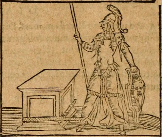 An illustration from Ioannis Pierii Valeriani Bellvnensis Hieroglyphica, sive, De sacris Ægyptiorvm aliarumq gentium literis commentariorum libri LVIII : cum duobus alijs ab eruditissimo viro annexis : accesserunt loco auctarij, Hieroglyphicorum collectanea, ex veteribus & recentioribus auctoribus descripta, & in sex libros digesta : Horapollinis item hieroglyphicorum libri duo, ex postrema Dauidis Hschelij correctione : prætereà eiusdem Pierij declamatiuncula pro barbis sacerdotum, & reliqua opuscula siue poemata omnia, 1614, leaf 673