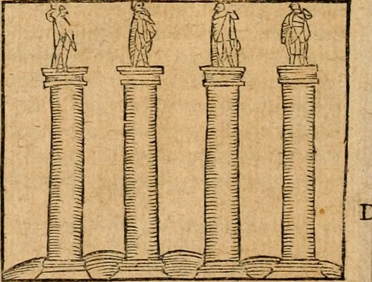 An illustration from Ioannis Pierii Valeriani Bellvnensis Hieroglyphica, sive, De sacris Ægyptiorvm aliarumq gentium literis commentariorum libri LVIII : cum duobus alijs ab eruditissimo viro annexis : accesserunt loco auctarij, Hieroglyphicorum collectanea, ex veteribus & recentioribus auctoribus descripta, & in sex libros digesta : Horapollinis item hieroglyphicorum libri duo, ex postrema Dauidis Hschelij correctione : prætereà eiusdem Pierij declamatiuncula pro barbis sacerdotum, & reliqua opuscula siue poemata omnia, 1614, leaf 689