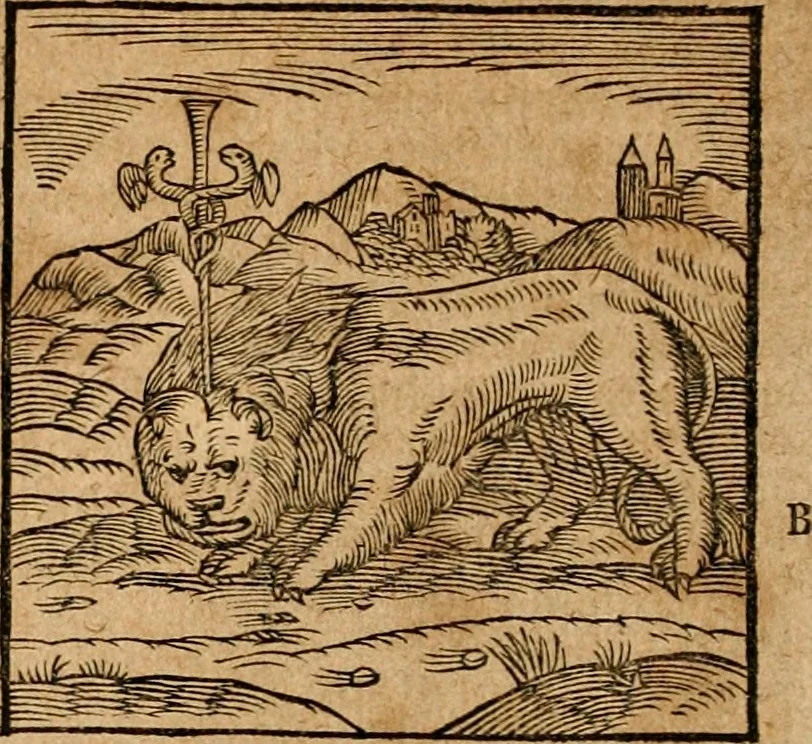 An illustration from Ioannis Pierii Valeriani Bellvnensis Hieroglyphica, sive, De sacris Ægyptiorvm aliarumq gentium literis commentariorum libri LVIII : cum duobus alijs ab eruditissimo viro annexis : accesserunt loco auctarij, Hieroglyphicorum collectanea, ex veteribus & recentioribus auctoribus descripta, & in sex libros digesta : Horapollinis item hieroglyphicorum libri duo, ex postrema Dauidis Hschelij correctione : prætereà eiusdem Pierij declamatiuncula pro barbis sacerdotum, & reliqua opuscula siue poemata omnia, 1614, leaf 77