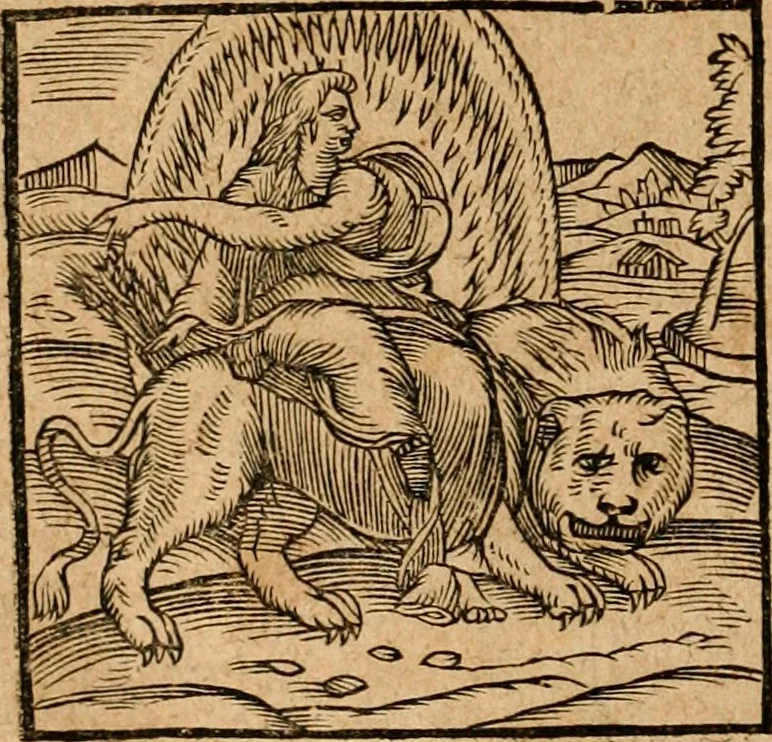 An illustration from Ioannis Pierii Valeriani Bellvnensis Hieroglyphica, sive, De sacris Ægyptiorvm aliarumq gentium literis commentariorum libri LVIII : cum duobus alijs ab eruditissimo viro annexis : accesserunt loco auctarij, Hieroglyphicorum collectanea, ex veteribus & recentioribus auctoribus descripta, & in sex libros digesta : Horapollinis item hieroglyphicorum libri duo, ex postrema Dauidis Hschelij correctione : prætereà eiusdem Pierij declamatiuncula pro barbis sacerdotum, & reliqua opuscula siue poemata omnia, 1614, leaf 77