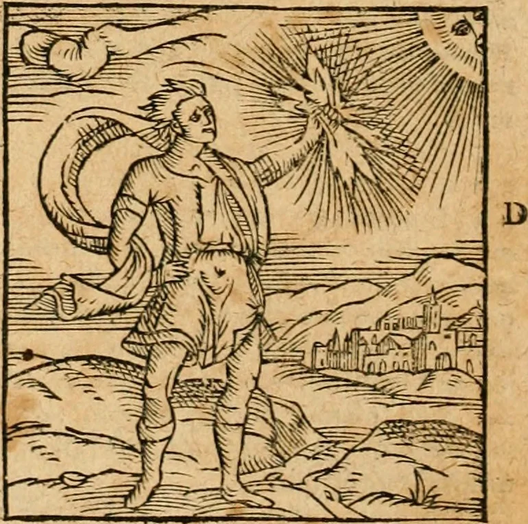 An illustration from Ioannis Pierii Valeriani Bellvnensis Hieroglyphica, sive, De sacris Ægyptiorvm aliarumq gentium literis commentariorum libri LVIII : cum duobus alijs ab eruditissimo viro annexis : accesserunt loco auctarij, Hieroglyphicorum collectanea, ex veteribus & recentioribus auctoribus descripta, & in sex libros digesta : Horapollinis item hieroglyphicorum libri duo, ex postrema Dauidis Hschelij correctione : prætereà eiusdem Pierij declamatiuncula pro barbis sacerdotum, & reliqua opuscula siue poemata omnia, 1614, leaf 797